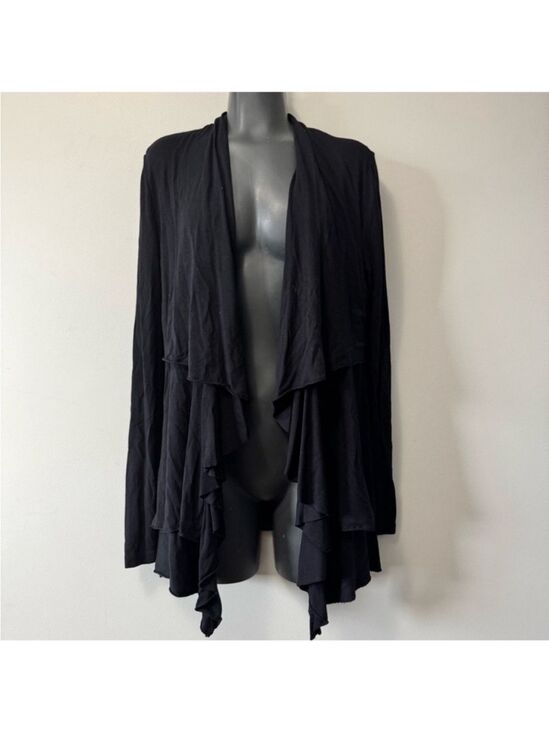 Joseph Ribkoff Sweaters - Joseph Ribkoff Elegant Black Waterfall Cardigan